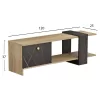TV cabinet HENRIETTE Melamine in Sonoma - Black Marble 120x25x37cm TV cabinet HENRIETTE Melamine in Sonoma - Black Marble 120x25x37cm