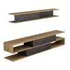 TV FURNITURE SET BIRGITTA  MELAMINE IN NATURAL-BLACK MARBLE 181x31,5x39,6Hcm. TV FURNITURE SET BIRGITTA  MELAMINE IN NATURAL-BLACK MARBLE 181x31,5x39,6Hcm.