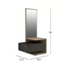 ENTRYWAY FURNITURE WITH MIRROR MEARA  MELAMINE IN NATURAL-BLACK MARBLE 49,1x31,3x90Hcm. ENTRYWAY FURNITURE WITH MIRROR MEARA  MELAMINE IN NATURAL-BLACK MARBLE 49,1x31,3x90Hcm.