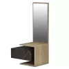 ENTRYWAY FURNITURE WITH MIRROR MEARA  MELAMINE IN NATURAL-BLACK MARBLE 49,1x31,3x90Hcm. ENTRYWAY FURNITURE WITH MIRROR MEARA  MELAMINE IN NATURAL-BLACK MARBLE 49,1x31,3x90Hcm.
