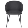 Chair-Armchair ISIAH Grey fabric and Black Metal legs 56x56x76Hcm. Chair-Armchair ISIAH Grey fabric and Black Metal legs 56x56x76Hcm.
