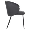 Chair-Armchair ISIAH Grey fabric and Black Metal legs 56x56x76Hcm. Chair-Armchair ISIAH Grey fabric and Black Metal legs 56x56x76Hcm.