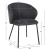 Chair-Armchair ISIAH Grey fabric and Black Metal legs 56x56x76Hcm. Chair-Armchair ISIAH Grey fabric and Black Metal legs 56x56x76Hcm.
