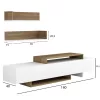 TV FURNITURE SET EDUARDO  MELAMINE IN WHITE-NATURAL 180x29,5x45Hcm. TV FURNITURE SET EDUARDO  MELAMINE IN WHITE-NATURAL 180x29,5x45Hcm.