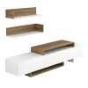 TV FURNITURE SET EDUARDO  MELAMINE IN WHITE-NATURAL 180x29,5x45Hcm. TV FURNITURE SET EDUARDO  MELAMINE IN WHITE-NATURAL 180x29,5x45Hcm.