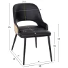 Chair DELF PU Black with Black Metal legs and Wooden back Natural 48x55x76Hcm. Chair DELF PU Black with Black Metal legs and Wooden back Natural 48x55x76Hcm.