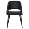 Chair DELF PU Black with Black Metal legs and Wooden back Natural 48x55x76Hcm. Chair DELF PU Black with Black Metal legs and Wooden back Natural 48x55x76Hcm.