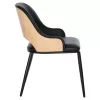 Chair DELF PU Black with Black Metal legs and Wooden back Natural 48x55x76Hcm. Chair DELF PU Black with Black Metal legs and Wooden back Natural 48x55x76Hcm.