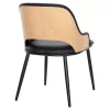 Chair DELF PU Black with Black Metal legs and Wooden back Natural 48x55x76Hcm. Chair DELF PU Black with Black Metal legs and Wooden back Natural 48x55x76Hcm.