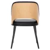 Chair DELF PU Black with Black Metal legs and Wooden back Natural 48x55x76Hcm. Chair DELF PU Black with Black Metal legs and Wooden back Natural 48x55x76Hcm.