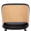 Chair DELF PU Black with Black Metal legs and Wooden back Natural 48x55x76Hcm. Chair DELF PU Black with Black Metal legs and Wooden back Natural 48x55x76Hcm.