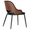 DINING CHAIR DELF  PU BLACK-BLACK METAL LEGS-WOODEN BACK IN WALNUT 48x55x76Hcm. DINING CHAIR DELF  PU BLACK-BLACK METAL LEGS-WOODEN BACK IN WALNUT 48x55x76Hcm.