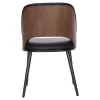 DINING CHAIR DELF  PU BLACK-BLACK METAL LEGS-WOODEN BACK IN WALNUT 48x55x76Hcm. DINING CHAIR DELF  PU BLACK-BLACK METAL LEGS-WOODEN BACK IN WALNUT 48x55x76Hcm.