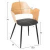 Chair-Armchair VELP Wood in Natural with Grey fabric and Black Metal legs 55,5x50x79Hcm. Chair-Armchair VELP Wood in Natural with Grey fabric and Black Metal legs 55,5x50x79Hcm.
