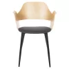 Chair-Armchair VELP Wood in Natural with Grey fabric and Black Metal legs 55,5x50x79Hcm. Chair-Armchair VELP Wood in Natural with Grey fabric and Black Metal legs 55,5x50x79Hcm.
