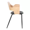 Chair-Armchair VELP Wood in Natural with Grey fabric and Black Metal legs 55,5x50x79Hcm. Chair-Armchair VELP Wood in Natural with Grey fabric and Black Metal legs 55,5x50x79Hcm.