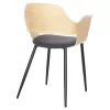 Chair-Armchair VELP Wood in Natural with Grey fabric and Black Metal legs 55,5x50x79Hcm. Chair-Armchair VELP Wood in Natural with Grey fabric and Black Metal legs 55,5x50x79Hcm.
