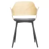 Chair-Armchair VELP Wood in Natural with Grey fabric and Black Metal legs 55,5x50x79Hcm. Chair-Armchair VELP Wood in Natural with Grey fabric and Black Metal legs 55,5x50x79Hcm.