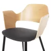 Chair-Armchair VELP Wood in Natural with Grey fabric and Black Metal legs 55,5x50x79Hcm. Chair-Armchair VELP Wood in Natural with Grey fabric and Black Metal legs 55,5x50x79Hcm.