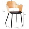 Chair-Armchair VELP Wood in Natural with Black PU and Black Metal legs 55,5x50x79Hcm. Chair-Armchair VELP Wood in Natural with Black PU and Black Metal legs 55,5x50x79Hcm.