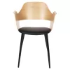 Chair-Armchair VELP Wood in Natural with Black PU and Black Metal legs 55,5x50x79Hcm. Chair-Armchair VELP Wood in Natural with Black PU and Black Metal legs 55,5x50x79Hcm.