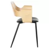 Chair-Armchair VELP Wood in Natural with Black PU and Black Metal legs 55,5x50x79Hcm. Chair-Armchair VELP Wood in Natural with Black PU and Black Metal legs 55,5x50x79Hcm.