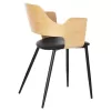 Chair-Armchair VELP Wood in Natural with Black PU and Black Metal legs 55,5x50x79Hcm. Chair-Armchair VELP Wood in Natural with Black PU and Black Metal legs 55,5x50x79Hcm.