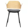 Chair-Armchair VELP Wood in Natural with Black PU and Black Metal legs 55,5x50x79Hcm. Chair-Armchair VELP Wood in Natural with Black PU and Black Metal legs 55,5x50x79Hcm.