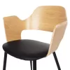 Chair-Armchair VELP Wood in Natural with Black PU and Black Metal legs 55,5x50x79Hcm. Chair-Armchair VELP Wood in Natural with Black PU and Black Metal legs 55,5x50x79Hcm.