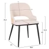 Chair DELF Beige fabric with Black Metal legs and Wooden back in Oak 48x55x76Hcm. Chair DELF Beige fabric with Black Metal legs and Wooden back in Oak 48x55x76Hcm.