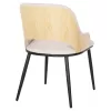 Chair DELF Beige fabric with Black Metal legs and Wooden back in Oak 48x55x76Hcm. Chair DELF Beige fabric with Black Metal legs and Wooden back in Oak 48x55x76Hcm.