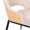 Chair DELF Beige fabric with Black Metal legs and Wooden back in Oak 48x55x76Hcm. Chair DELF Beige fabric with Black Metal legs and Wooden back in Oak 48x55x76Hcm.