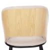 Chair DELF Beige fabric with Black Metal legs and Wooden back in Oak 48x55x76Hcm. Chair DELF Beige fabric with Black Metal legs and Wooden back in Oak 48x55x76Hcm.