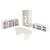Living room composition HANDYR C11947 Set of 4 pcs from Solid Mango Wood in White