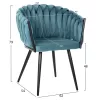 Armchair LUANDA Turquoise Velvet and Black Metal legs 62x54x79Hcm. Armchair LUANDA Turquoise Velvet and Black Metal legs 62x54x79Hcm.