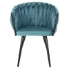 Armchair LUANDA Turquoise Velvet and Black Metal legs 62x54x79Hcm. Armchair LUANDA Turquoise Velvet and Black Metal legs 62x54x79Hcm.