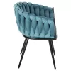 Armchair LUANDA Turquoise Velvet and Black Metal legs 62x54x79Hcm. Armchair LUANDA Turquoise Velvet and Black Metal legs 62x54x79Hcm.