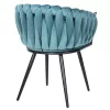 Armchair LUANDA Turquoise Velvet and Black Metal legs 62x54x79Hcm. Armchair LUANDA Turquoise Velvet and Black Metal legs 62x54x79Hcm.
