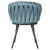 Armchair LUANDA Turquoise Velvet and Black Metal legs 62x54x79Hcm. Armchair LUANDA Turquoise Velvet and Black Metal legs 62x54x79Hcm.