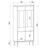 Showcase Trodel Fylliana Grey - Grey Oak 90*40*185 cm Showcase Trodel Fylliana Grey - Grey Oak 90*40*185 cm