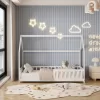Bed for Kids with Fence PHYLLIS t.MONTESSORI Solid Pine Wood in White 190x90cm