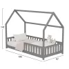 BED FOR KIDS WITH FENCE PHYLLIS t.MONTESSORI SOLID PINE WOOD IN GREY- 190x90cm. BED FOR KIDS WITH FENCE PHYLLIS t.MONTESSORI SOLID PINE WOOD IN GREY- 190x90cm.