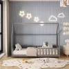 BED FOR KIDS WITH FENCE PHYLLIS t.MONTESSORI SOLID PINE WOOD IN GREY- 190x90cm. BED FOR KIDS WITH FENCE PHYLLIS t.MONTESSORI SOLID PINE WOOD IN GREY- 190x90cm.