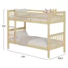 Bunk Bed - Children's Bed LANTAI made of Pine Wood in Natural for mattresses 190x90cm