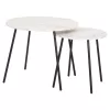 Coffee Tables CUPPER Set of 2 pcs Melamine White Marble - Black Metal Coffee Tables CUPPER Set of 2 pcs Melamine White Marble - Black Metal