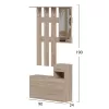 ENTRYWAY SET WITH MIRROR GORN  MELAMINE IN SONAMA 90x24x190Hcm. ENTRYWAY SET WITH MIRROR GORN  MELAMINE IN SONAMA 90x24x190Hcm.