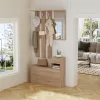 ENTRYWAY SET WITH MIRROR GORN  MELAMINE IN SONAMA 90x24x190Hcm. ENTRYWAY SET WITH MIRROR GORN  MELAMINE IN SONAMA 90x24x190Hcm.