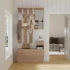 ENTRYWAY SET WITH MIRROR GORN  MELAMINE IN SONAMA 90x24x190Hcm. ENTRYWAY SET WITH MIRROR GORN  MELAMINE IN SONAMA 90x24x190Hcm.