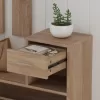 ENTRYWAY SET WITH MIRROR GORN  MELAMINE IN SONAMA 90x24x190Hcm. ENTRYWAY SET WITH MIRROR GORN  MELAMINE IN SONAMA 90x24x190Hcm.