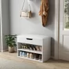 SHOE RACK WITH SEAT ROMIR  MELAMINE IN WHITE-WHITE PU SEAT 60x30x44Hcm. SHOE RACK WITH SEAT ROMIR  MELAMINE IN WHITE-WHITE PU SEAT 60x30x44Hcm.
